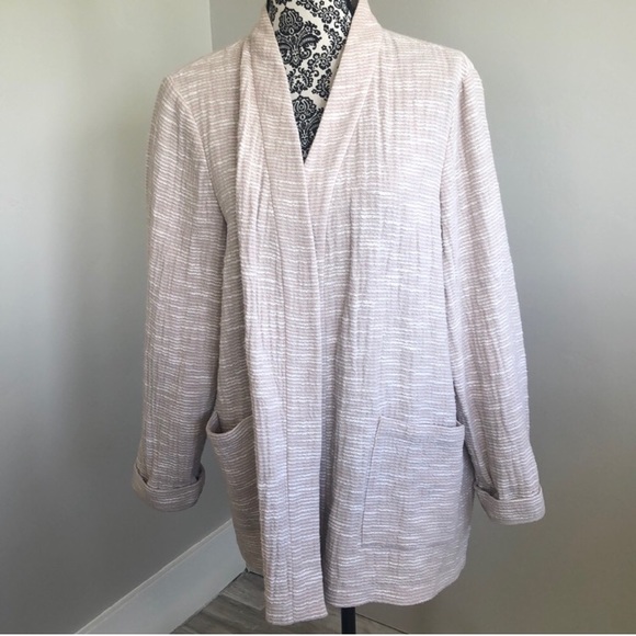 Eileen Fisher cream cotton cardigan jacket size XL - Picture 2 of 8